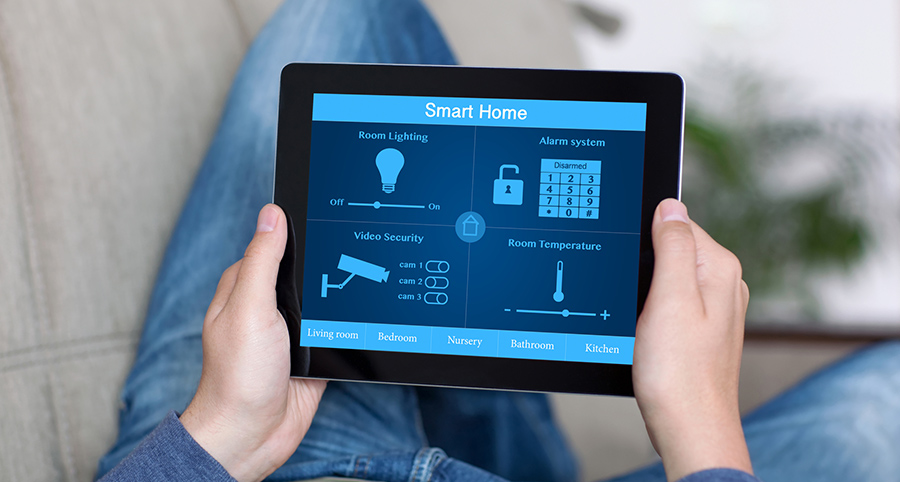 The ability to access and control security components from a mobile device is one of the top smart home trends in Portland. Close-up of smart home security app.
